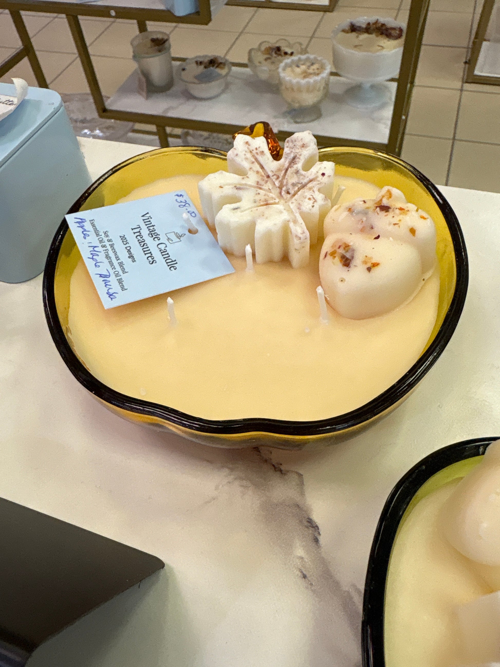 Hazel Atlas Amber Glass Apple Bowls