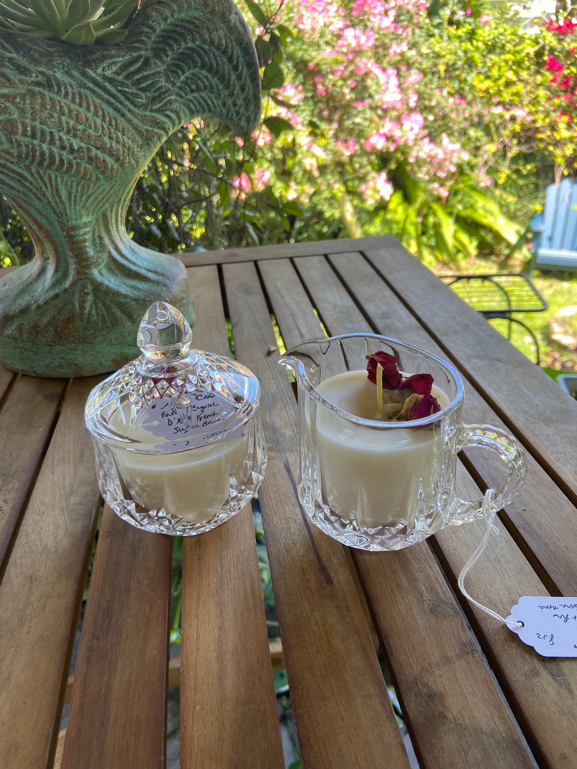Vintage Crystal D’Arc French Crystal Sugar & Creamer 8 oz candles