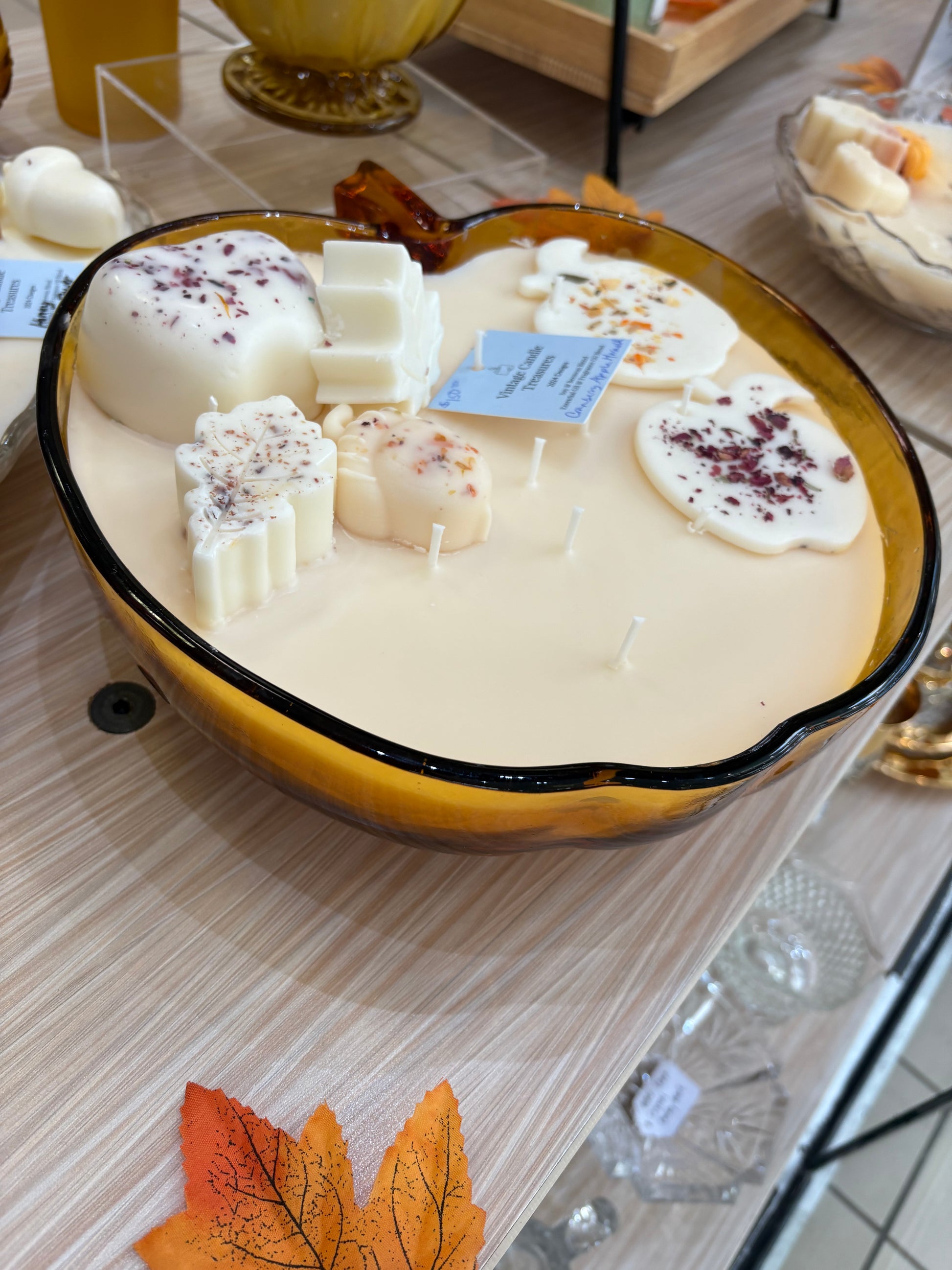 Hazel Atlas Amber Glass Apple Bowls