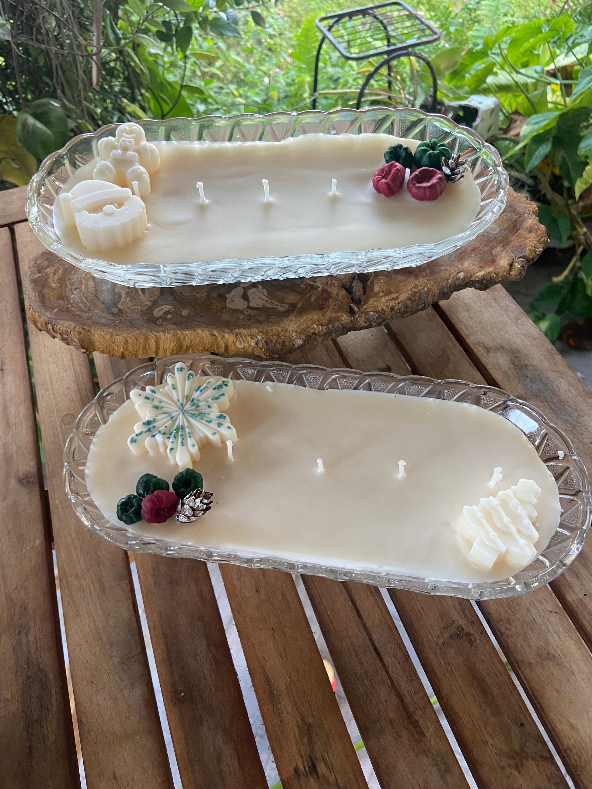 Basket Weave Vintage Glass Candles