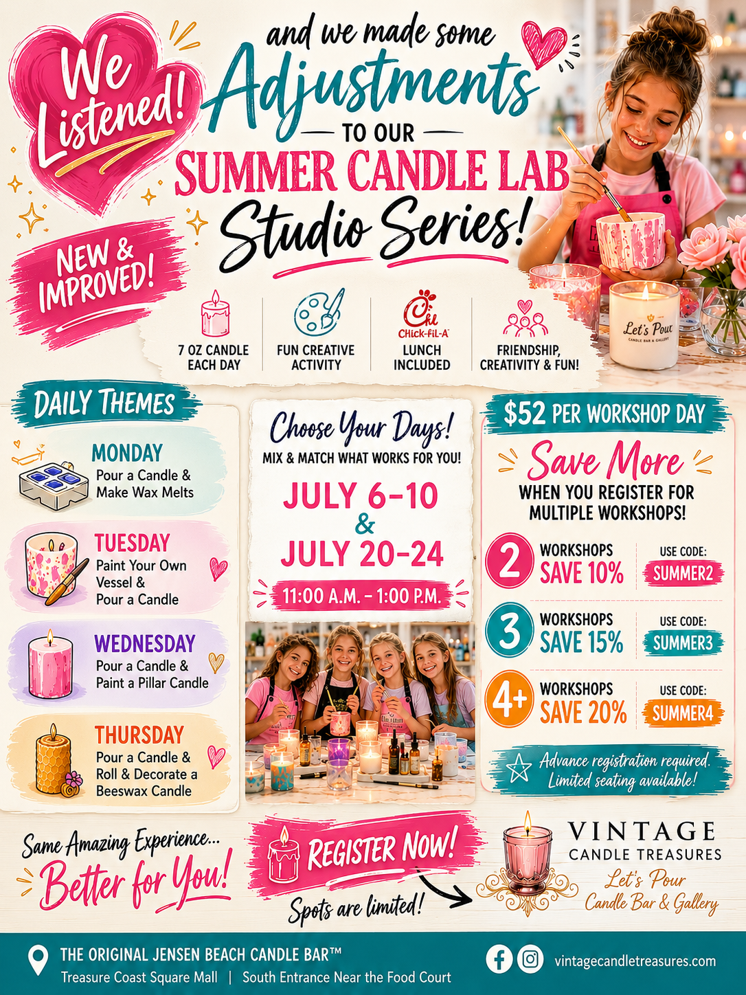 Summer Candle Lab Studio | July Sessions (Ages 8–14)