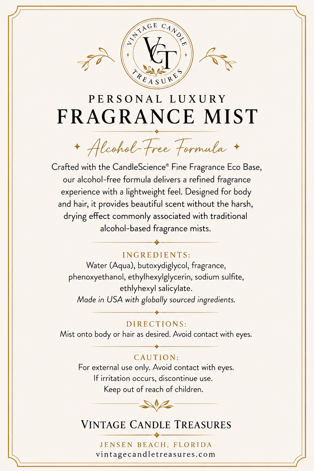 Personal Luxury Body Mist