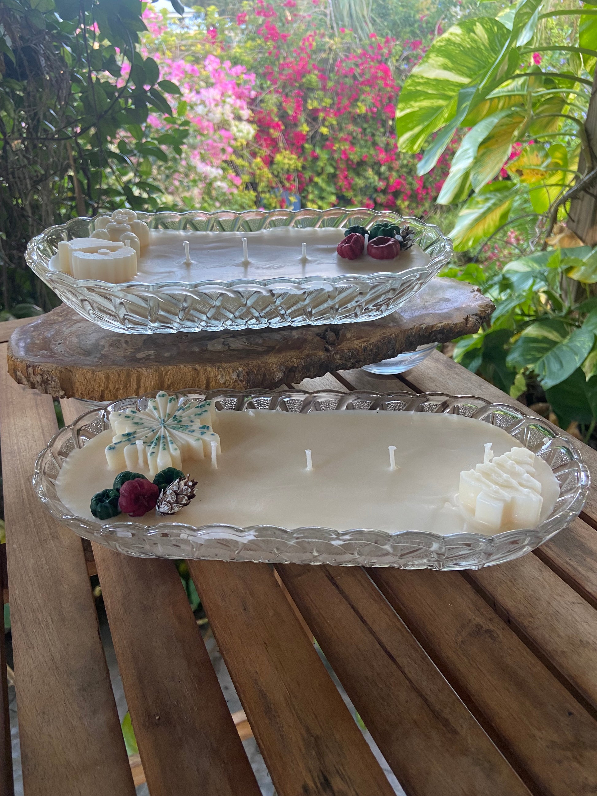 Basket Weave Vintage Glass Candles