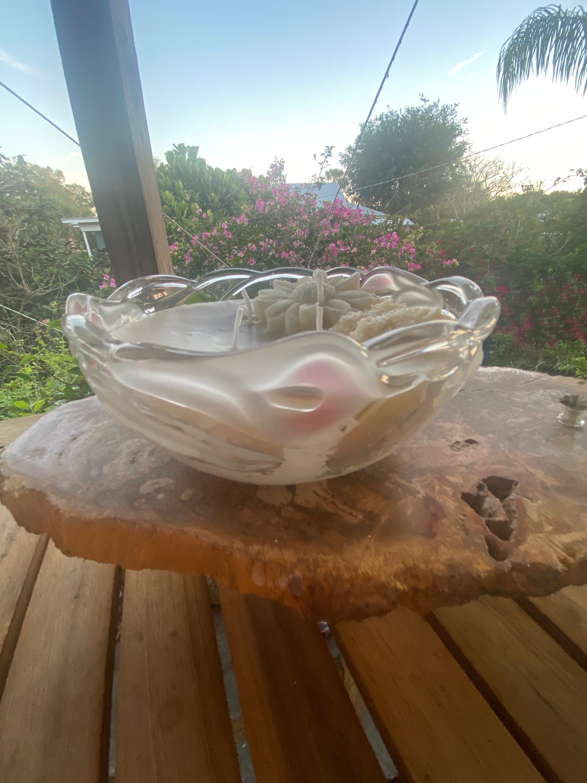 Mikasa Pink Frosted Calaliliy Dish