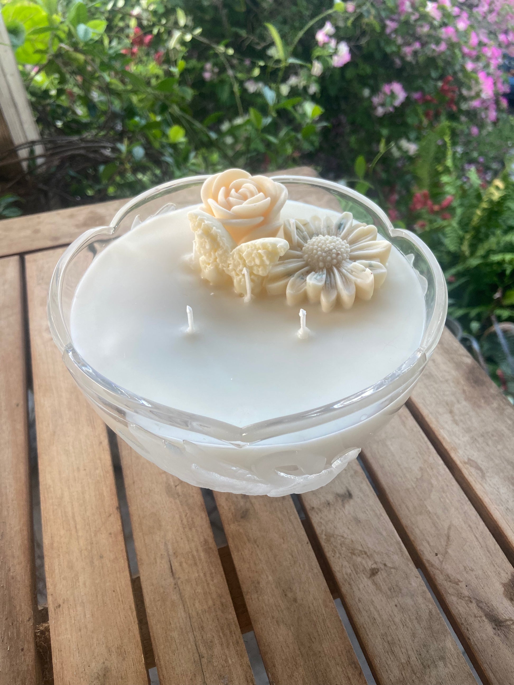 Frosted Swans Footed Compote