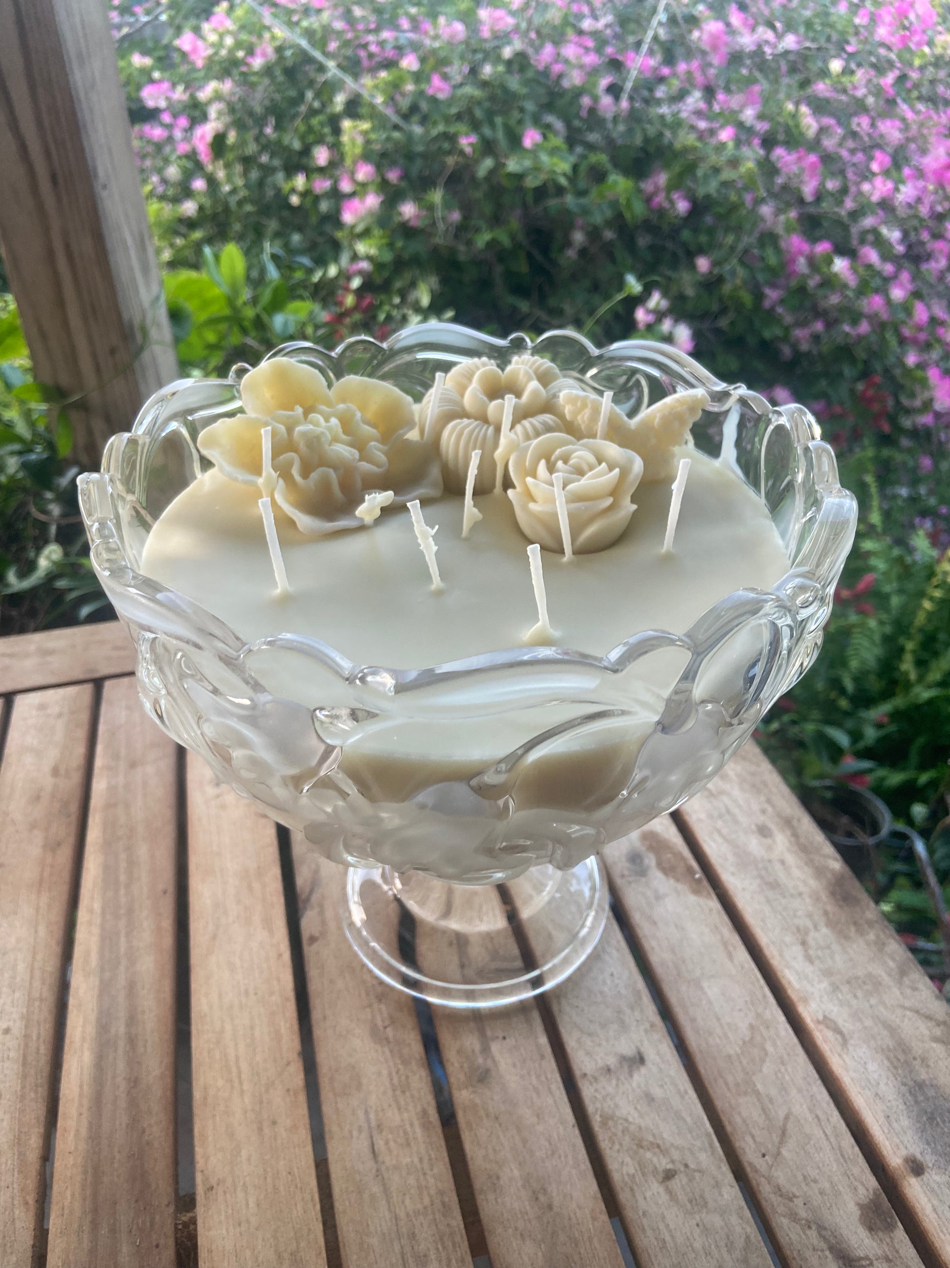 Lily of the Valley embossed Crystal compote