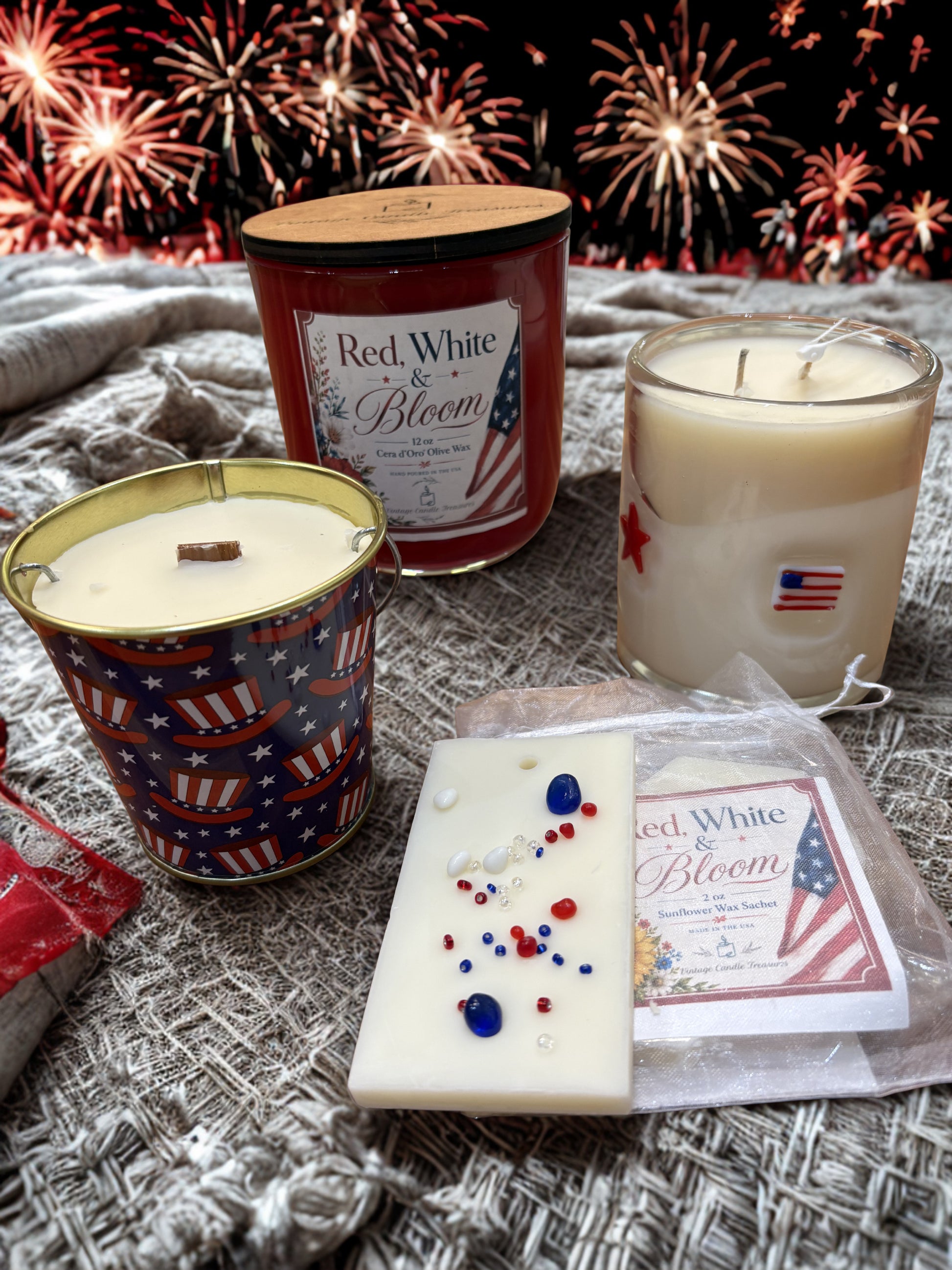 Red, White & Bloom - July Candle of the Month