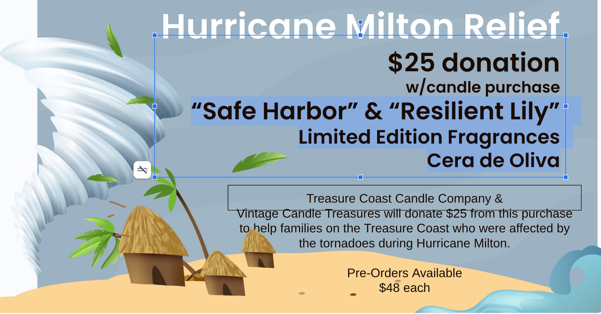 HURRICANE MILTON RELIEF CANDLE COLLECTION